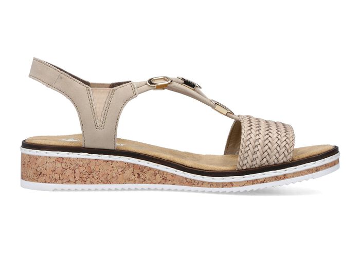 Rieker Sandale mit Flechtung und Metallschmuck 